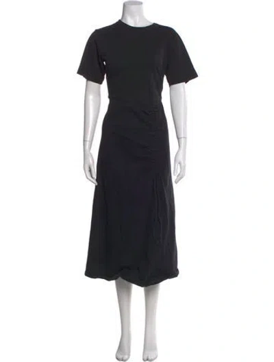 Pre-owned Frame Crew Neck Long Dress In Black