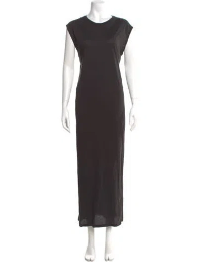 Pre-owned Frame Crew Neck Long Dress In Black
