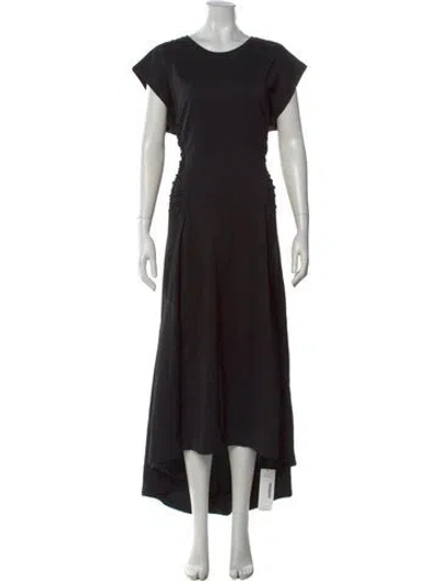 Pre-owned Frame Crew Neck Long Dress In Black