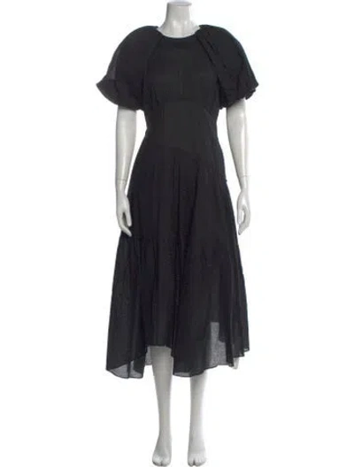 Pre-owned Frame Crew Neck Long Dress In Black