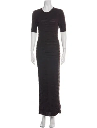 Pre-owned Frame Crew Neck Long Dress In Black