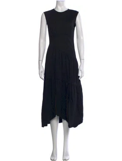 Pre-owned Frame Crew Neck Long Dress In Black