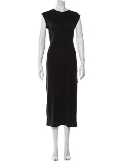 Pre-owned Frame Crew Neck Long Dress In Black