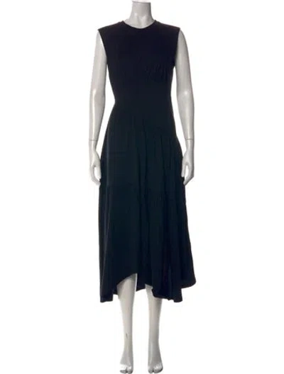 Pre-owned Frame Crew Neck Long Dress In Black