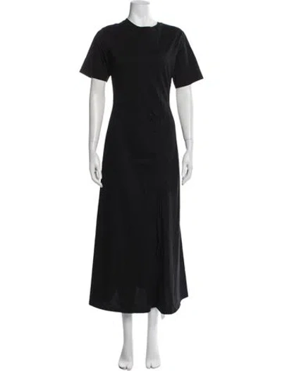 Pre-owned Frame Crew Neck Long Dress In Black