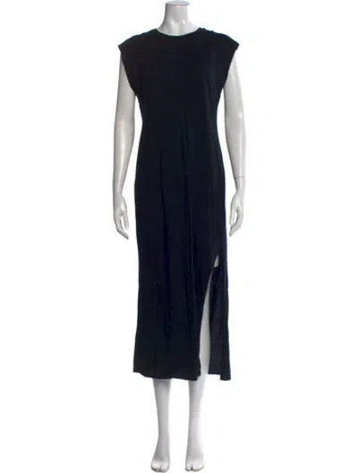 Pre-owned Frame Crew Neck Long Dress In Black