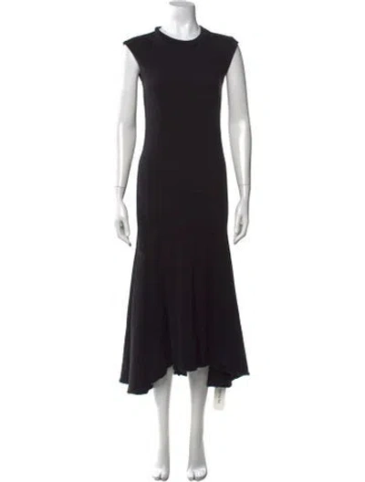 Pre-owned Frame Crew Neck Long Dress In Black