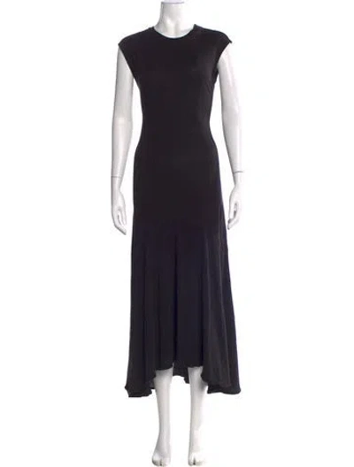 Pre-owned Frame Crew Neck Long Dress In Black