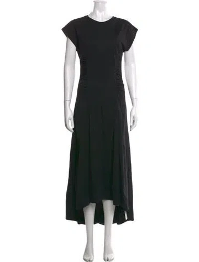 Pre-owned Frame Crew Neck Long Dress In Black