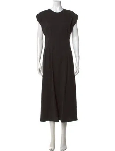 Pre-owned Frame Crew Neck Long Dress In Black