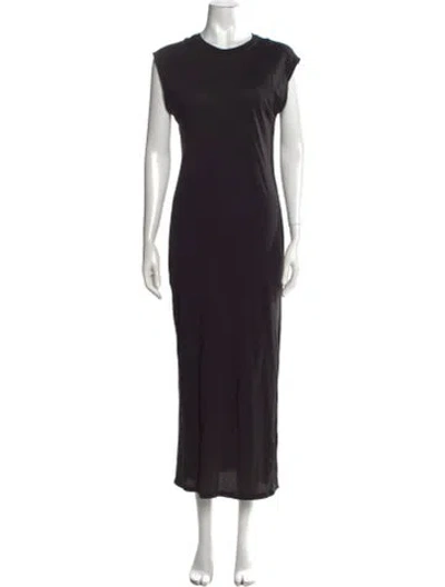 Pre-owned Frame Crew Neck Long Dress In Black