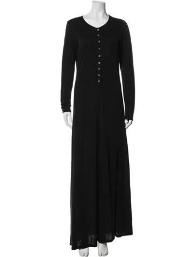 Pre-owned Frame Crew Neck Long Dress In Black