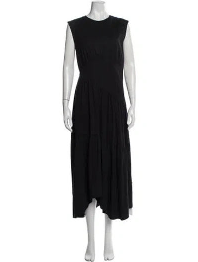 Pre-owned Frame Crew Neck Long Dress In Black