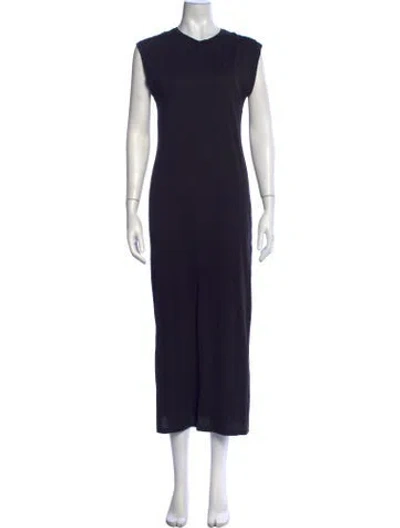 Pre-owned Frame Crew Neck Long Dress In Black