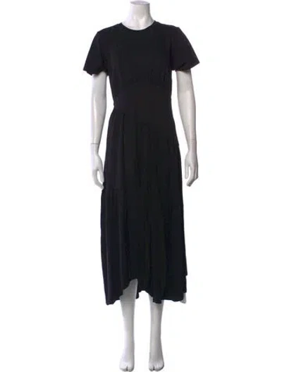 Pre-owned Frame Crew Neck Long Dress In Black