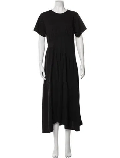 Pre-owned Frame Crew Neck Long Dress In Black