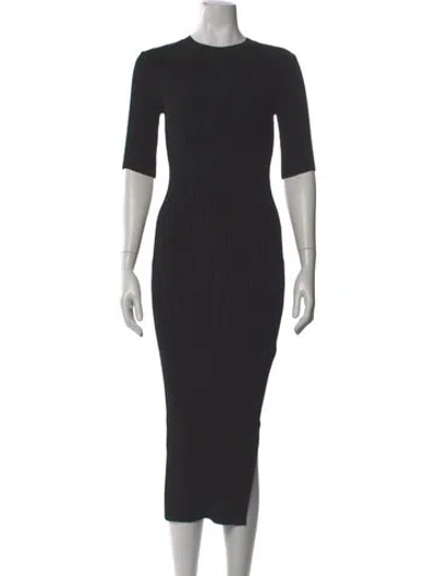 Pre-owned Frame Crew Neck Long Dress In Gray