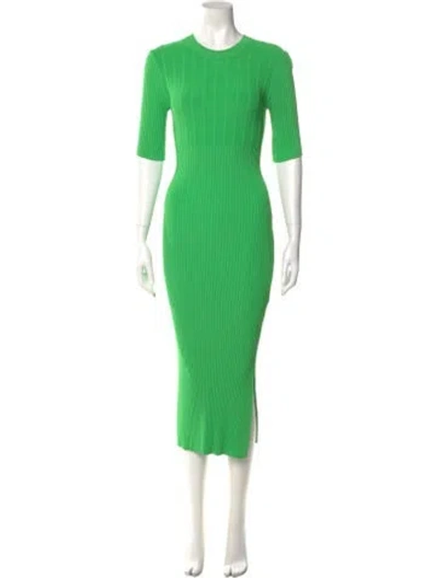 Pre-owned Frame Crew Neck Long Dress In Green