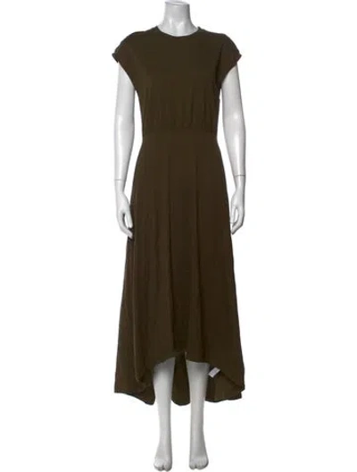 Pre-owned Frame Crew Neck Long Dress In Green