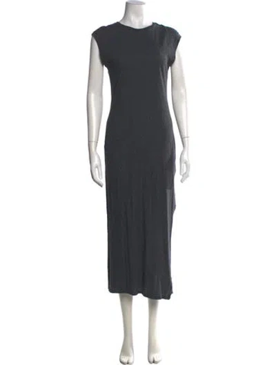 Pre-owned Frame Crew Neck Long Dress In Grey