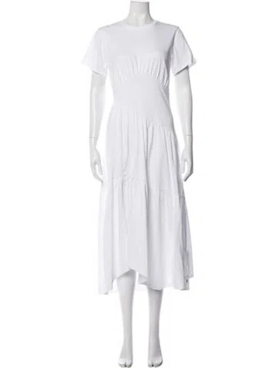 Pre-owned Frame Crew Neck Long Dress In Neutrals