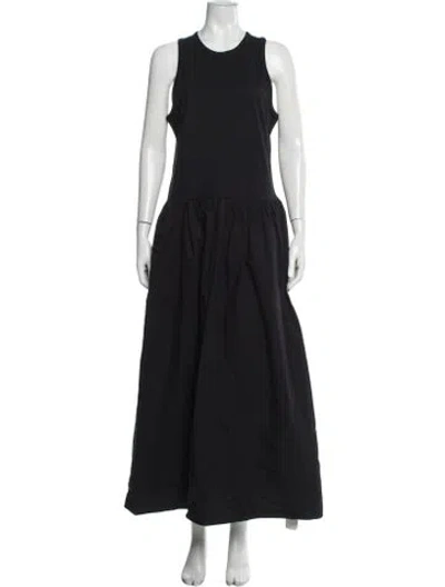 Pre-owned Frame Crew Neck Long Dress W/ Tags In Black