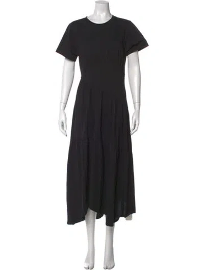 Pre-owned Frame Crew Neck Long Dress W/ Tags In Black