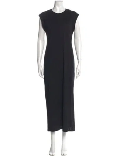 Pre-owned Frame Crew Neck Long Dress W/ Tags In Black