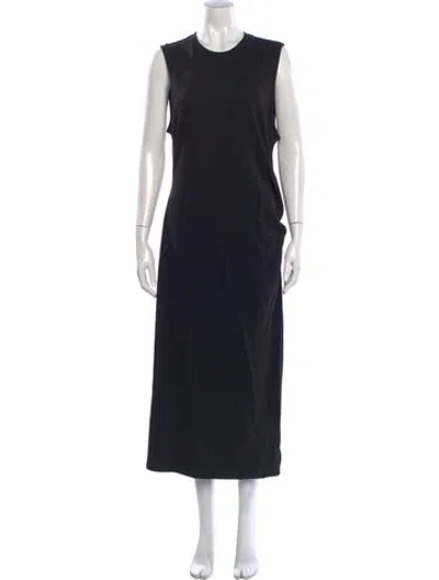 Pre-owned Frame Crew Neck Long Dress W/ Tags In Black