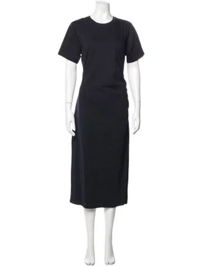 Pre-owned Frame Crew Neck Long Dress W/ Tags In Blue