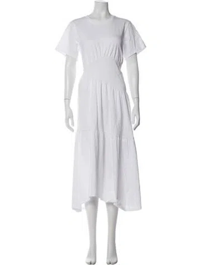 Pre-owned Frame Crew Neck Long Dress W/ Tags In White