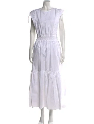 Pre-owned Frame Crew Neck Long Dress W/ Tags In White