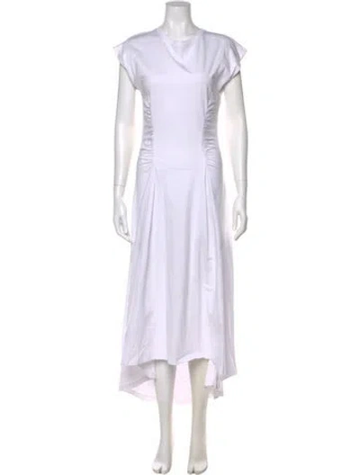 Pre-owned Frame Crew Neck Long Dress In White