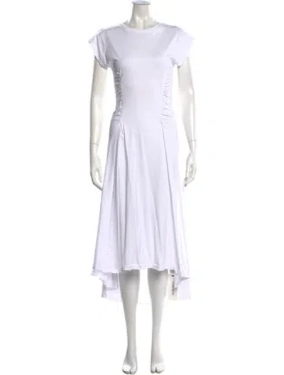 Pre-owned Frame Crew Neck Long Dress In White