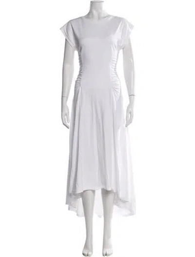 Pre-owned Frame Crew Neck Long Dress In White