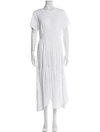 Pre-owned Frame Crew Neck Long Dress In White