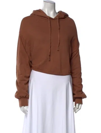 Pre-owned Frame Crew Neck Long Sleeve Hoodie In Brown