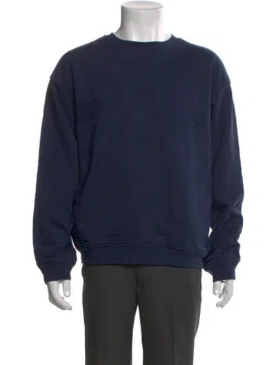 Pre-owned Frame Crew Neck Long Sleeve Pullover In Blue