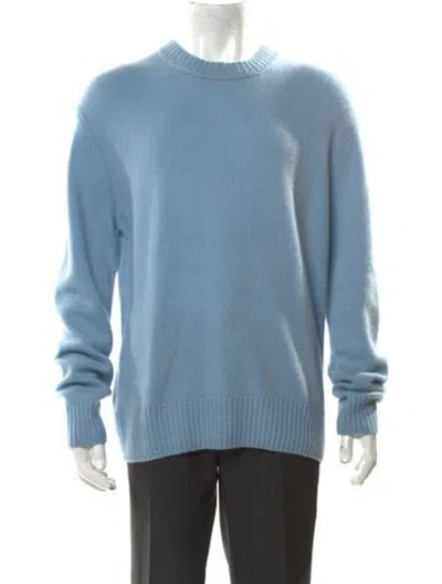 Pre-owned Frame Crew Neck Long Sleeve Pullover In Blue