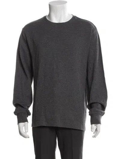 Pre-owned Frame Crew Neck Long Sleeve Pullover In Gray