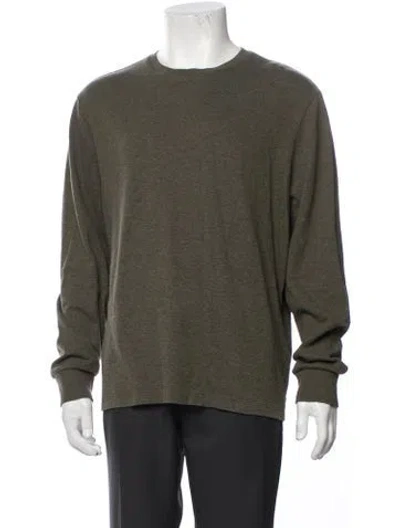 Pre-owned Frame Crew Neck Long Sleeve Pullover In Green