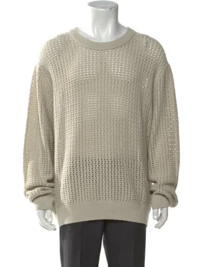 Pre-owned Frame Crew Neck Long Sleeve Pullover In Neutrals