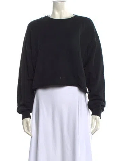 Pre-owned Frame Crew Neck Long Sleeve Sweatshirt In Black
