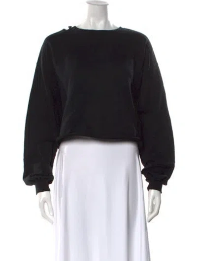 Pre-owned Frame Crew Neck Long Sleeve Sweatshirt In Black