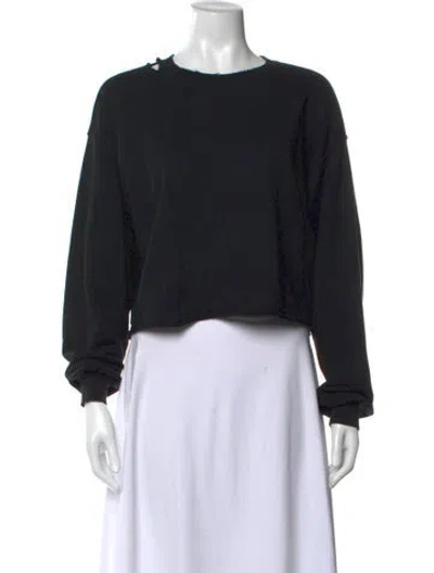 Pre-owned Frame Crew Neck Long Sleeve Sweatshirt In Black