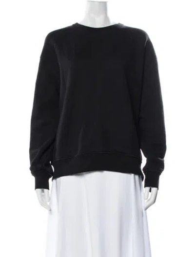 Pre-owned Frame Crew Neck Long Sleeve Sweatshirt In Black