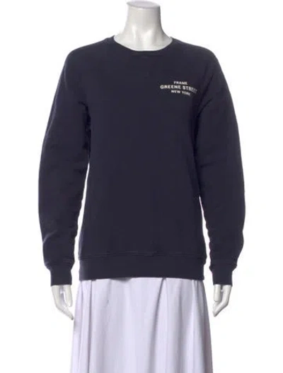 Pre-owned Frame Crew Neck Long Sleeve Sweatshirt In Blue