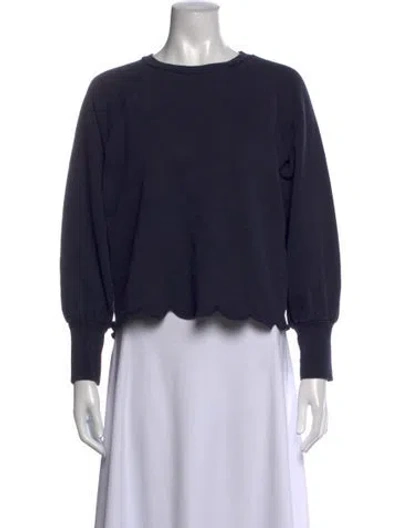 Pre-owned Frame Crew Neck Long Sleeve Sweatshirt In Blue
