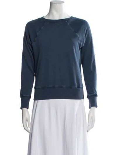 Pre-owned Frame Crew Neck Long Sleeve Sweatshirt In Blue