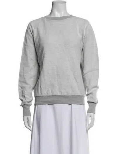 Pre-owned Frame Crew Neck Long Sleeve Sweatshirt In Blue/white